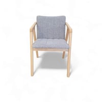 كرسي خشب قماش رصاصي /11