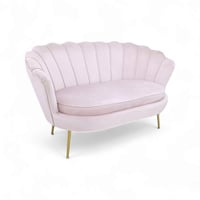 كرسي كنب قماش قطيفة لشخصين أنيق وفاخرة متعدد الالو...