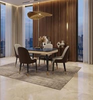 طاولة طعام 1+4 سطح رخام