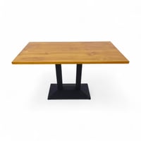 طاولة مطاعم مستطيل لون خشبي سطح خشب طبيعي قاعدة حد...