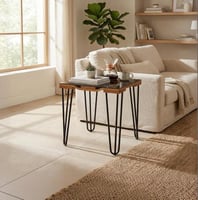 طاولة خدمة تركي سطح قزاز لون بني