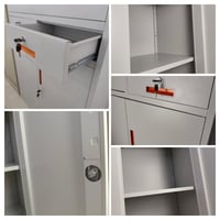 دولاب ملفات حديد 4 باب قزاز ومعدن مع درجين وسط لون...