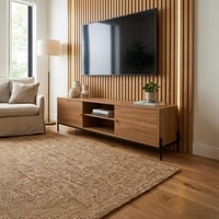 طاولة بلازما خشبية بقاعدة حديد أنيقة