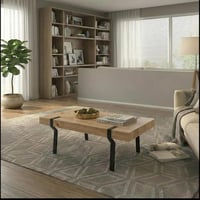 طاولة خدمة خشبية عصرية بقاعدة حديد