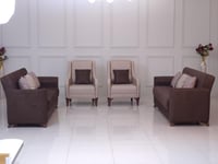 كنب سرير تركي قماش بني وبيج – 8 أشخاص