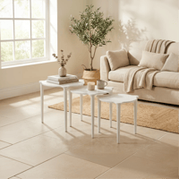 طقم طاولات خشبية دائرية