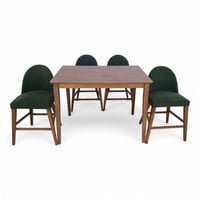 طقم جلسة بار لأربعة اشخاص بطاولة خشبية مستطيلة