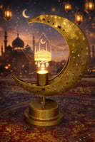 هلال ليالي رمضان الذهبي المضيء