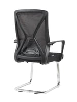 كرسي مكتب ثابت ظهر شبك بجلسة قماش أسود
