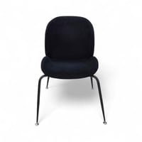 كرسي قماش قطيفة قاعدة حديد