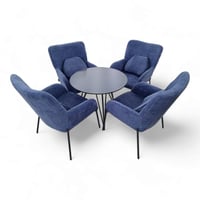 طقم جلسات قماش على معدن فاخرة لاربعة اشخاص