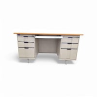 مكتب حديد على سطح خشب 1.40سم