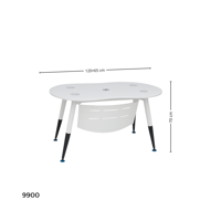 تسوق مكتب زجاج أبيض و اسود قاعدة حديد اونلاين في ا...