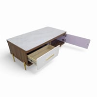 طاولة بلازما - بسطح بورسلان وخشب MDF - لون بني على...