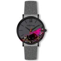 ساعة نسائي من هالو كيتي 18028 جلدرصاصي