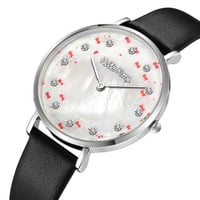 ساعة نسائي من هالو كيتي 18132 جلد اسود