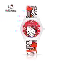 ساعة اطفال من هالو كيتي 190012 احمر اطار ابيض