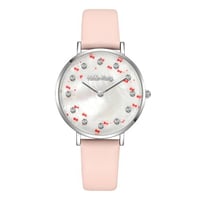 ساعة نسائي من هالو كيتي 18132 جلد زهري