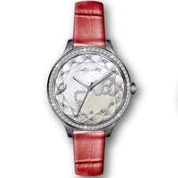 ساعة نسائي من هالو كيتي 18018 جلد احمر