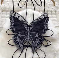 توب الفراشة الليل | Butterfly Black Lace Elegance