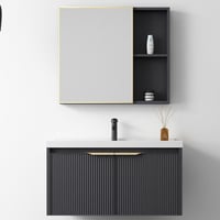 مغسلة ديكورية مع مرايا بمقاس 80 سم تصميم عصري وجود...