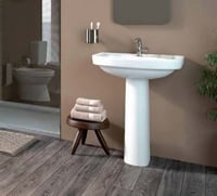 مغسلة سنا أبيض سادة مقاس 62سم - الخزف السعودي