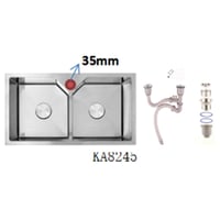 حوض مجلى مزدوج ستانلس ستيل