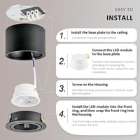 وحدة إضاءة LED GU10 مزودة بسلك - لون أبيض وأصفر -...