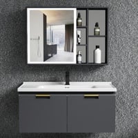 مغسلة ديكور ستانلس ستيل + المنيوم مع مرايا 80 سم J...