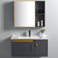 مغسلة حمام مع مرايا مودرن 80 سم تصميم راقٍ للمساحا...