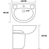 مغسلة الفرسان نصف ركبة ابيض