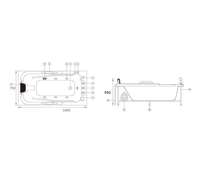 جاكوزي حوض استحمام مساج 65*75*160 سم