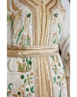 تكشيطة مغربية مناسبات - أبيض مشغول بالخرز