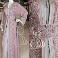 تكشيطة مغربية مناسبات - لافندر فاتح مشغول بالتطريز...