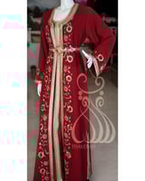 تكشيطة مغربية مناسبات - عنابي مشغول بالتطريز والخر...