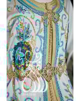 تكشيطة مغربية مناسبات - أبيض مشغول بالخرز