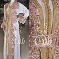 تكشيطة مغربية مناسبات - ابيض مع دانتيل مشغول بالتط...