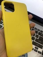 كفر ايفون جلد أصفر Yellow leather case for iPhone