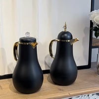 طقم ترامس ضيافة اسود ذهبي