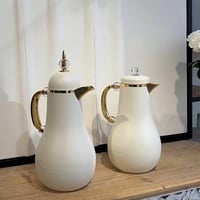 طقم ترامس ضيافة ابيض ذهبي