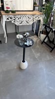 طاولة خدمة حديد قاعدة رخام ارتفاع 55سم القطر 35سم