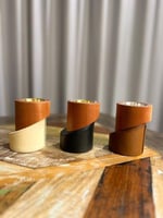 مبخرة خشب ممزوجة بالجلد الفاخر