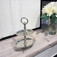 تقديمة ستيل هندي صغير فضي مطفي