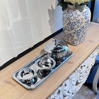 طقم تمرية ستيل فضي