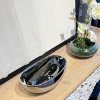 تقديمة سيراميك فضي 20*12سم