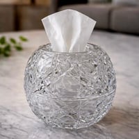 علبة مناديل زجاج