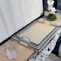 طقم صينية جلد حجمين