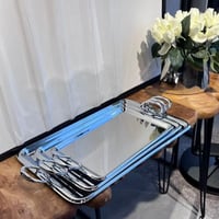 طقم صينية ستيل فضي