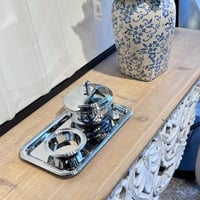 طقم تمرية ستيل فضي