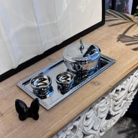 طقم تمرية ستيل فضي